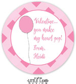 Little Lamb - Valentine's Day Gift Stickers (Pink Balloon)